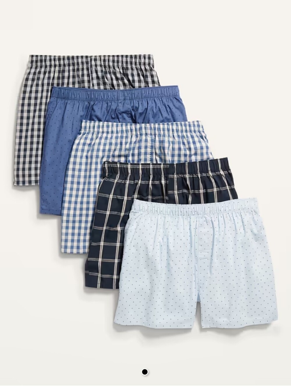NWOT! OLD NAVY Men's Cotton Boxer Shorts 5-Pack - Blue & Navy Mix SZ Medium